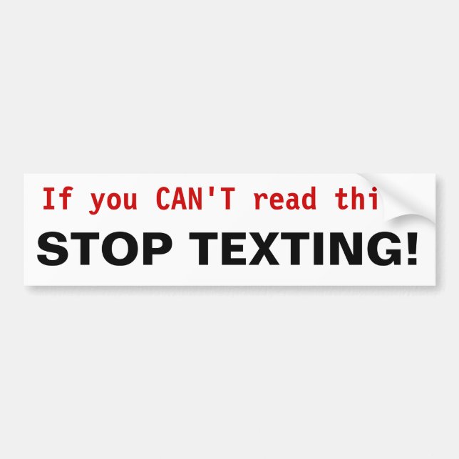 Autocollant De Voiture ARRÊTEZ LE SERVICE DE MINI-MESSAGES ! Adhésif pour (Devant)