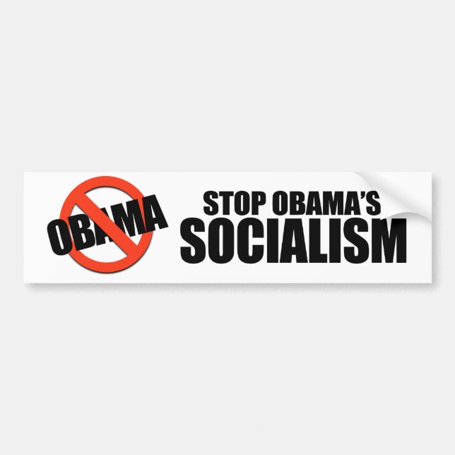 AUTOCOLLANT DE VOITURE ARRÊTEZ LE SOCIALISME D'OBAMA (Devant)