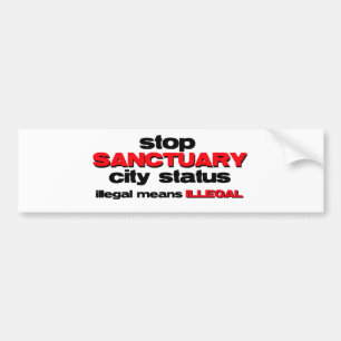 Autocollant De Voiture arrêtez le statut de ville de sanctuaire