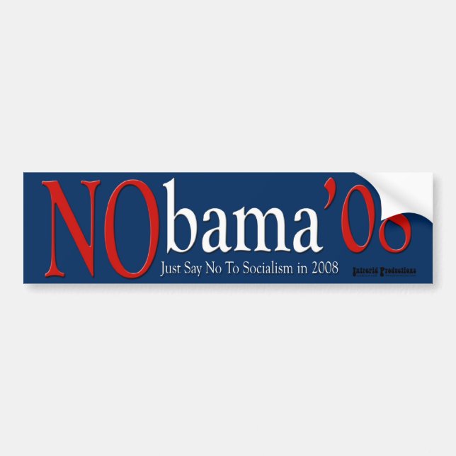 Autocollant De Voiture Arrière - plan de bleu de NObama (Devant)