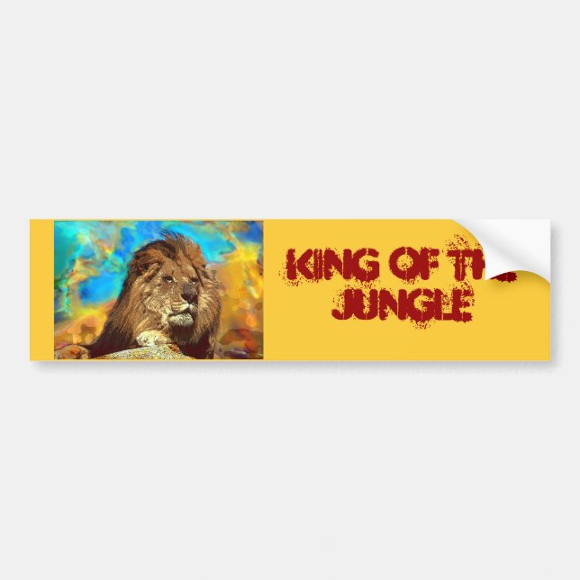 Autocollant De Voiture Art Africain-Lion-Numérique (Devant)