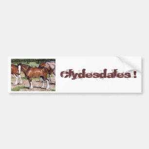 Autocollant De Voiture Art de cheval de règle de Clydesdales