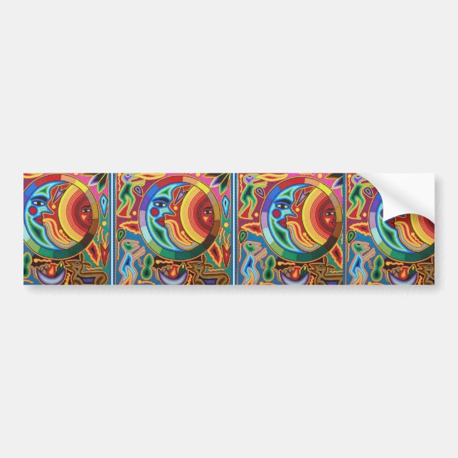 Autocollant De Voiture Art de ficelle de Huichol du Mexique (Devant)