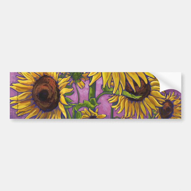 Autocollant De Voiture Art des tournesols (Devant)