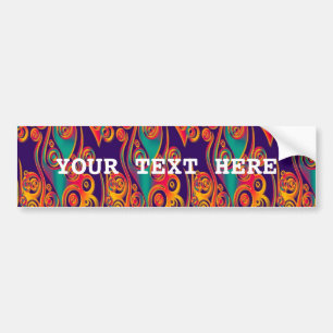 Autocollant De Voiture Art Motif tatouage - flammes & cercles + votre tex