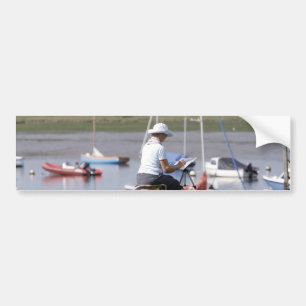 Autocollant De Voiture Artiste à Bosham Harbour, West Sussex, Angleterre.