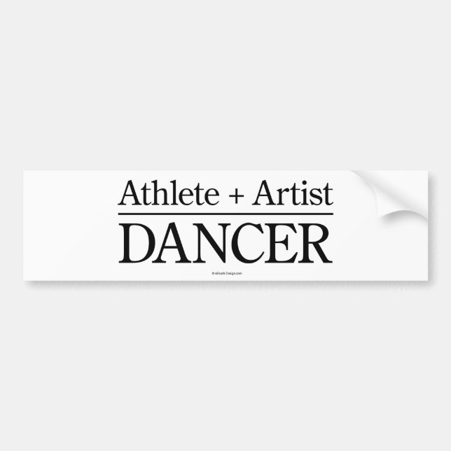 Autocollant De Voiture Athlète + Artiste = Danseuse (Devant)