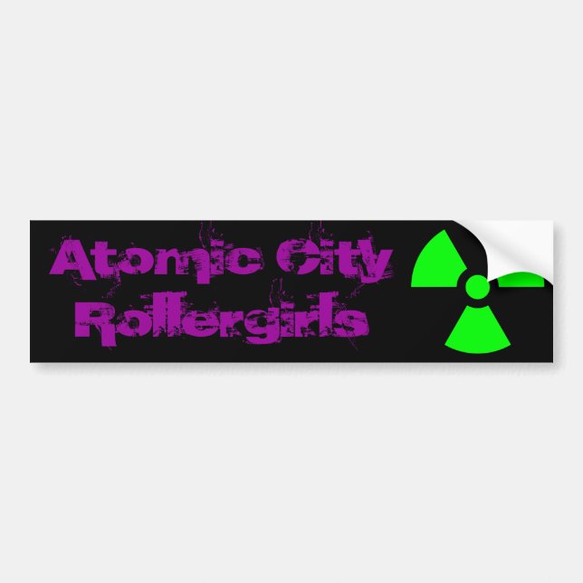 Autocollant De Voiture Atomic City Rollergirls Purple Bumper Sticker (Devant)