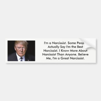 Autocollant De Voiture Atout d'Anti-Donald "de Narcissist de Donald