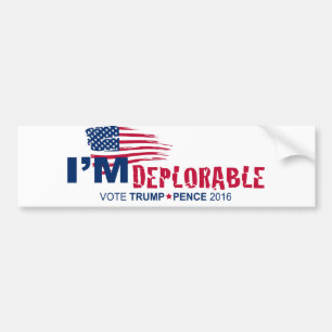 Autocollant De Voiture Atout pour le président 2016 - déplorable je