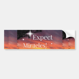 Autocollant De Voiture Attendez-vous à Miracles Sparkle Sunset Inspiratio