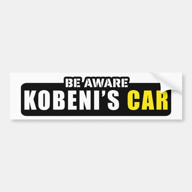 Autocollant De Voiture attention à la voiture de kobeni (Devant)