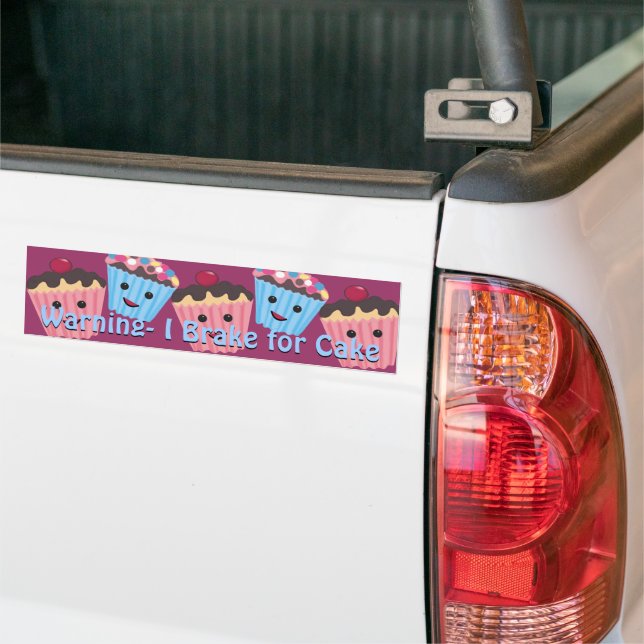 Autocollant De Voiture Attention Je freine pour Cake (Sur camion)