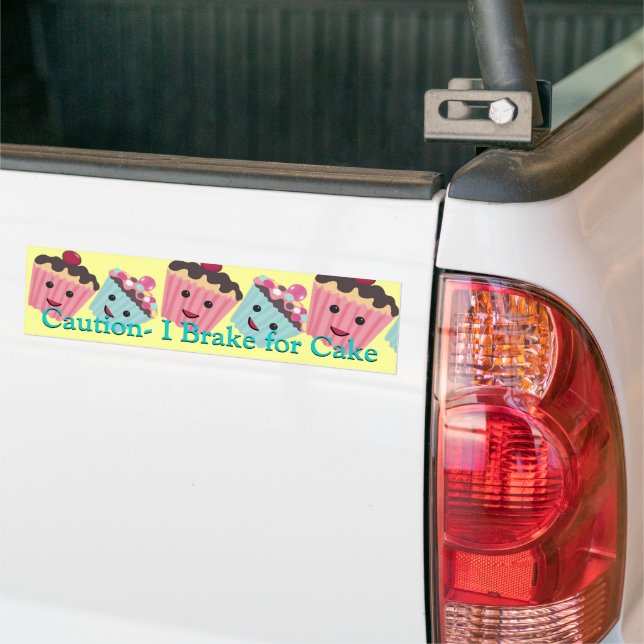 Autocollant De Voiture Attention Je freine pour Gâteau - (Sur camion)
