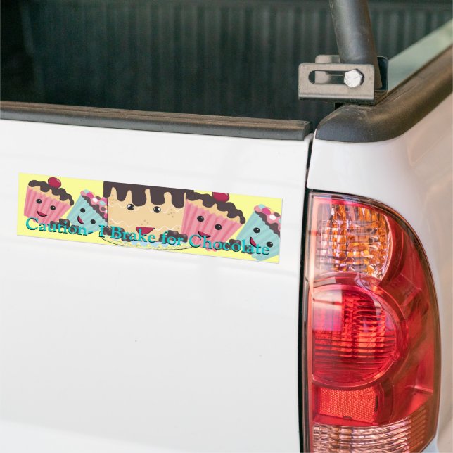 Autocollant De Voiture Attention Je freine pour le chocolat (Sur camion)