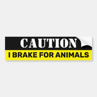 Autocollant De Voiture Attention Je freine pour les animaux Vegan