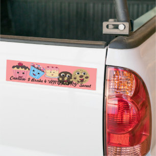 Autocollant De Voiture Attention je freine pour "TOUT" Sweet