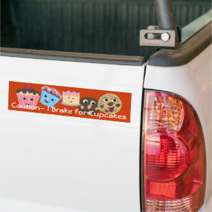 Autocollant De Voiture Attention Je freins pour Cupcake