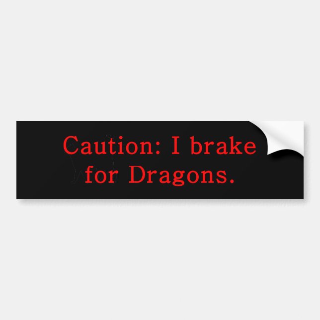 Autocollant De Voiture Attention Je Freins Pour Les Dragons (Devant)