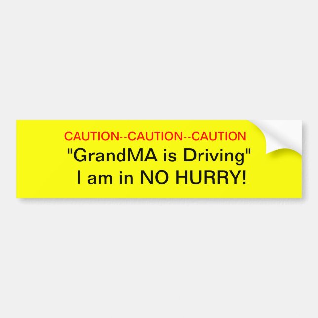 Autocollant De Voiture Attention Sticker de pare-chocs GrandMa (Devant)