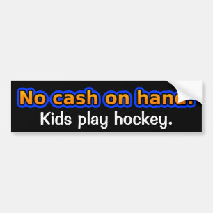 Autocollant De Voiture Aucun argent liquide en main. Hockey de jeu