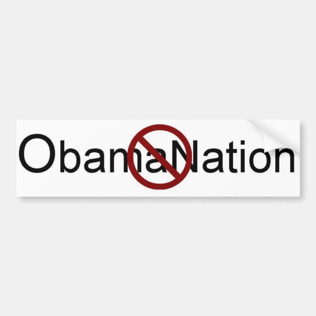 Autocollant De Voiture Aucun ObamaNation (Devant)