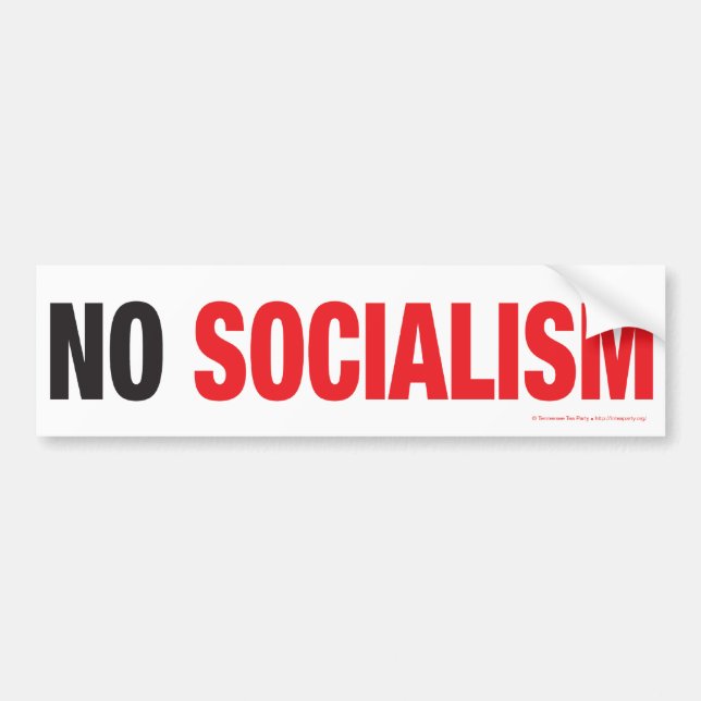 AUTOCOLLANT DE VOITURE AUCUN SOCIALISME ! (Devant)