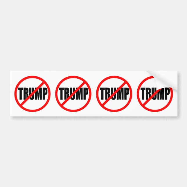 AUTOCOLLANT DE VOITURE "AUCUN TRUMP (Devant)