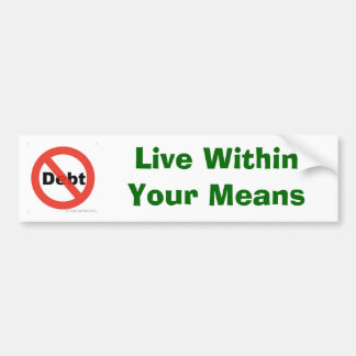 Autocollant De Voiture aucune dette, WithinYour vivant ne signifie