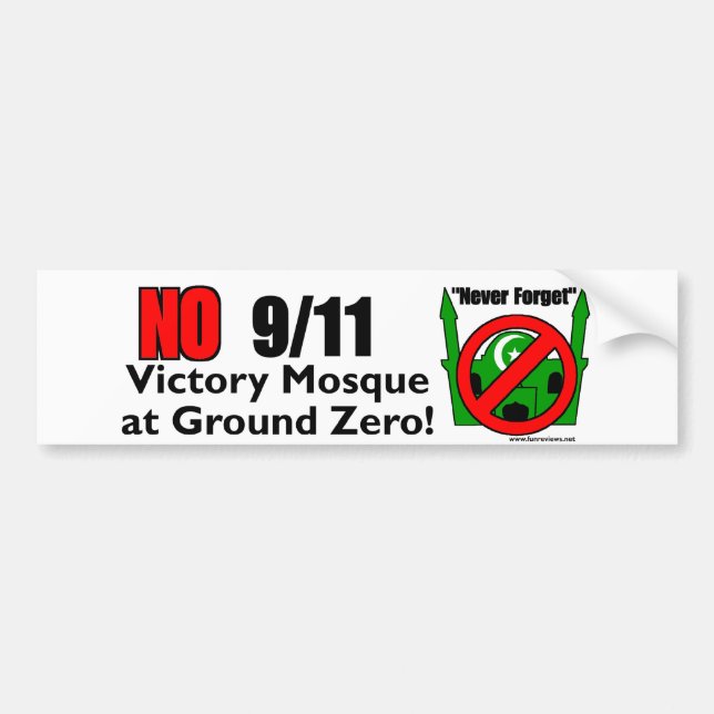 Autocollant De Voiture AUCUNE mosquée de victoire de 9/11 (Devant)