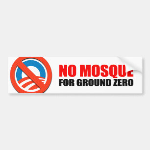 AUTOCOLLANT DE VOITURE AUCUNE MOSQUÉE POUR POINT ZÉRO