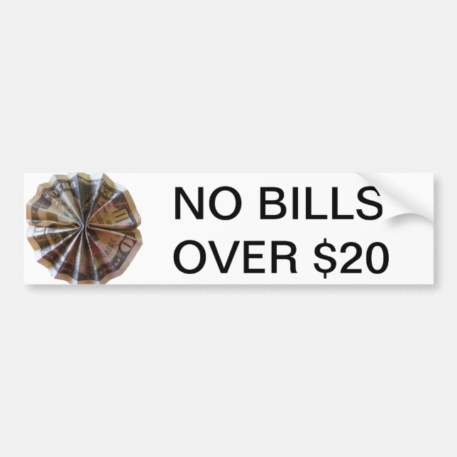 Autocollant De Voiture Aucunes factures plus de signe $20 (Devant)