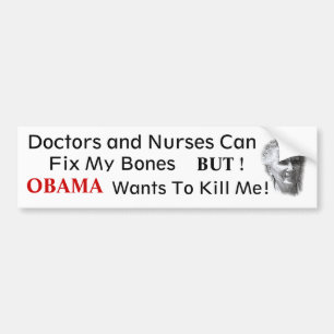Autocollant De Voiture AUCUNS anti soins de santé d'OBAMA