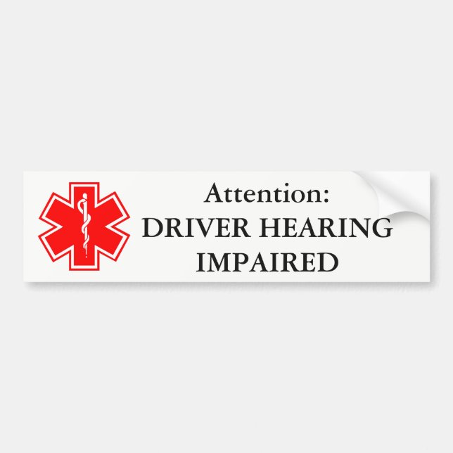 Autocollant De Voiture Audition de conducteur - altérée (Devant)