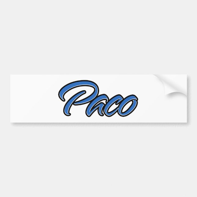 Autocollant De Voiture Autoaufkleber Sticker bleu Nom Paco (Devant)