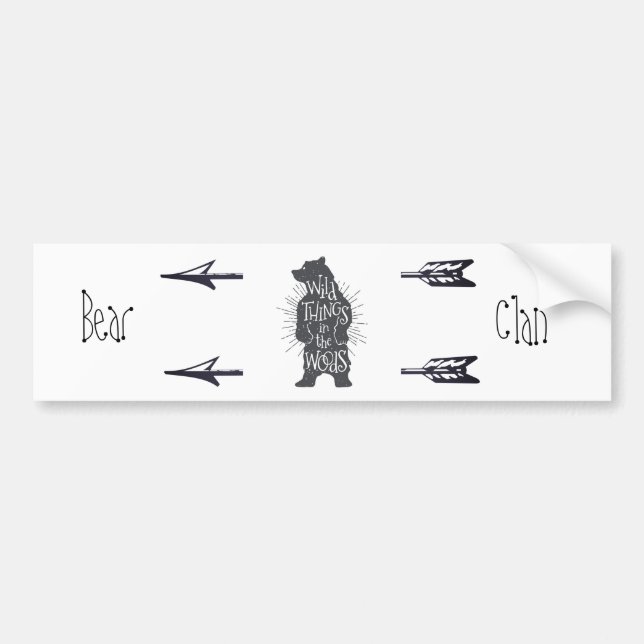 Autocollant De Voiture Autoclan du clan d'ours amérindien (Devant)