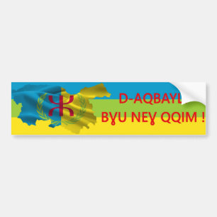 Autocollant De Voiture Autocollant voiture D-Aqbayli bɣu neɣ qqim !