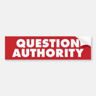 Autocollant De Voiture Autorité de question - B rouge
