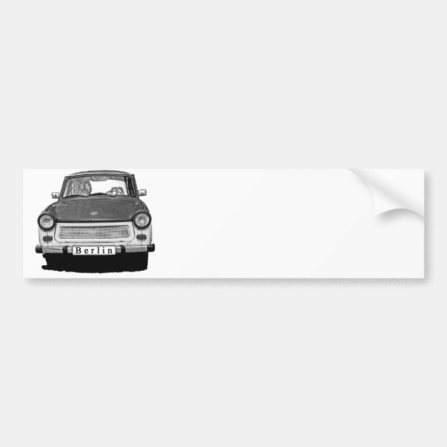 Autocollant De Voiture Avant de voiture de Trabant, noir et blanc, Berlin (Devant)