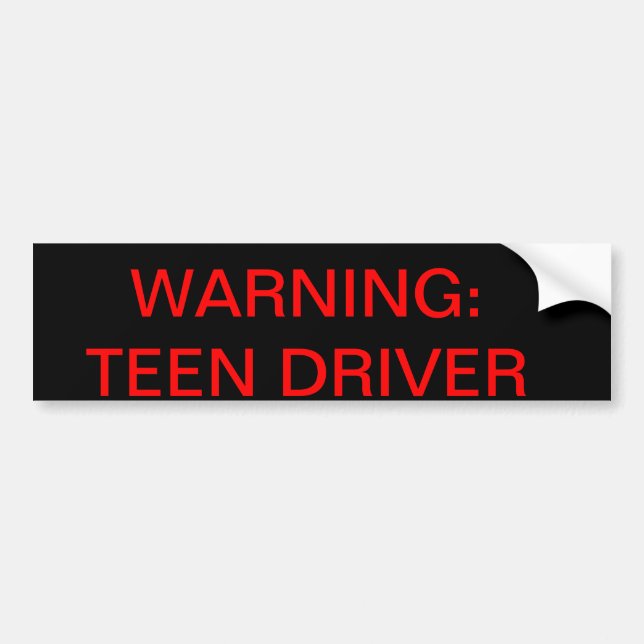 Autocollant De Voiture Avertissement : conducteur de l'adolescence (Devant)