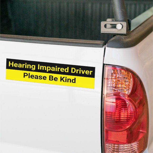 Autocollant De Voiture Avertissement conducteur malentendant (Sur camion)