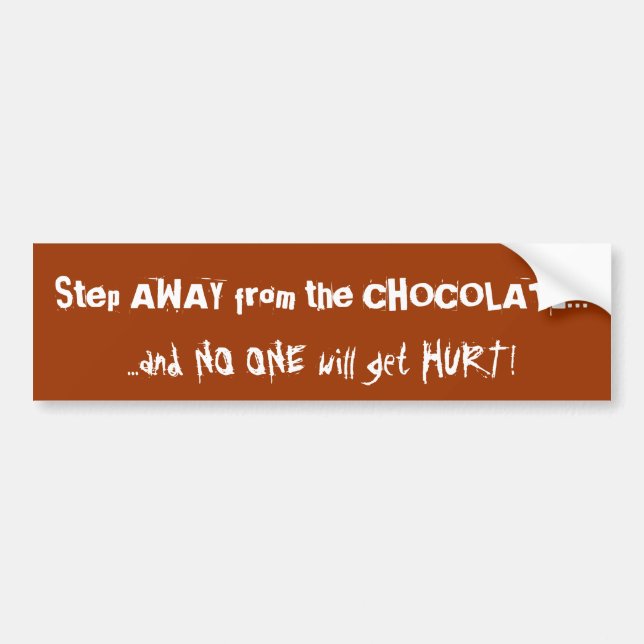 Autocollant De Voiture Avertissement de chocolat d'accro du chocolat (Devant)
