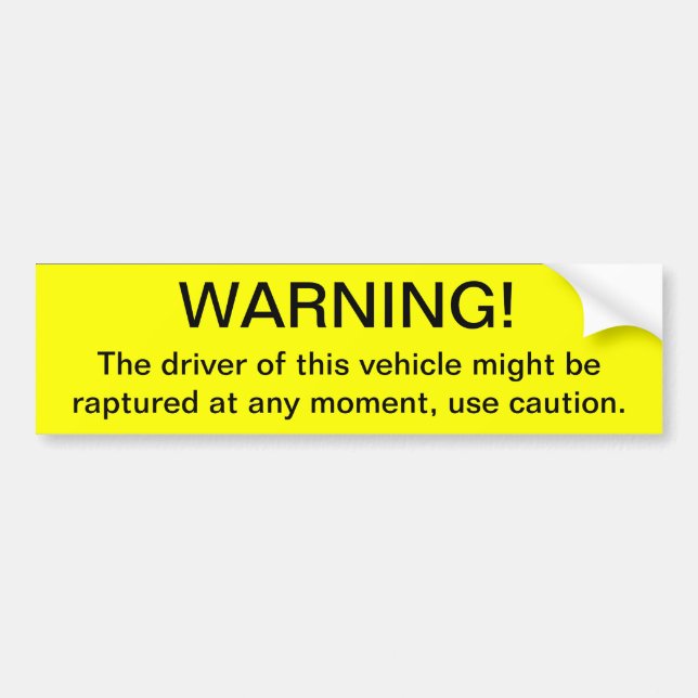 Autocollant De Voiture Avertissement de l'adhésif pour pare-chocs de (Devant)