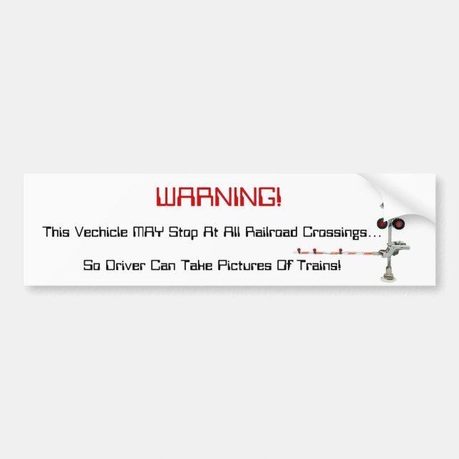 Autocollant De Voiture Avertissement de véhicule de Railfan (Devant)