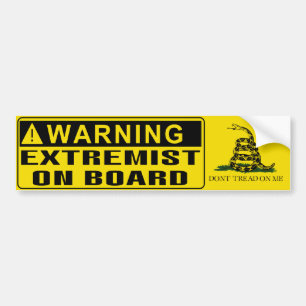 Autocollant De Voiture AVERTISSEMENT - drapeau de Gadsden d'extrémiste