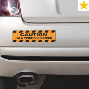 Autocollant De Voiture Avertissement drôle Attention Mauvais conducteur C