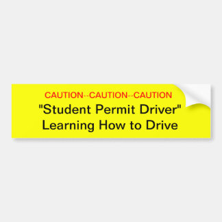 Autocollant De Voiture Avertissement Étudiant Permis de conduire Bumper S