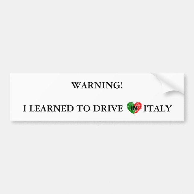 Autocollant De Voiture Avertissement italien pour des conducteurs (Devant)