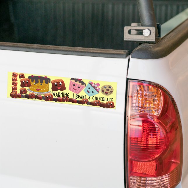 Autocollant De Voiture AVERTISSEMENT Je freine pour le chocolat Chibi - (Sur camion)