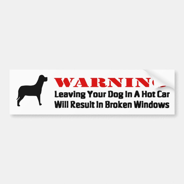 Autocollant De Voiture Avertissement Laisser Le Chien Dans Les Fenêtres D (Devant)
